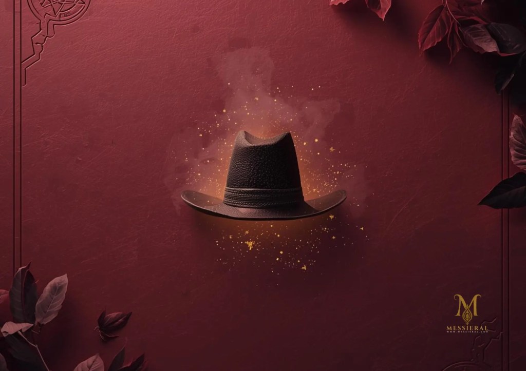 Sombrero en Llamas en una composición de poesía en verso del artista Messieral.